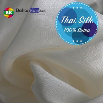 Kain Sutra Thai Silk Lebar 115 CM Putih